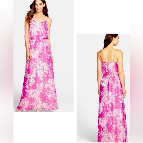 Lilly Pulitzer Dresses & Skirts - Lilly Pulitzer Metallic Purple + Gold Maxi Dress Size Small. Perfect Holidays!